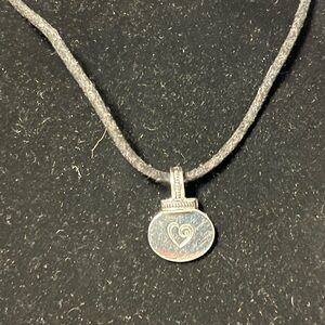 Silver Heart  Reversible Pendant with the letter N on the other side Necklace